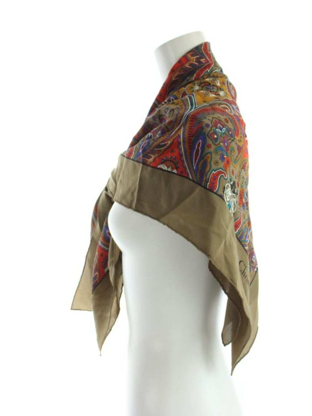 Dior Large Scarf Shawl Paisley Pattern Silk Multi - Picture 3 of 6